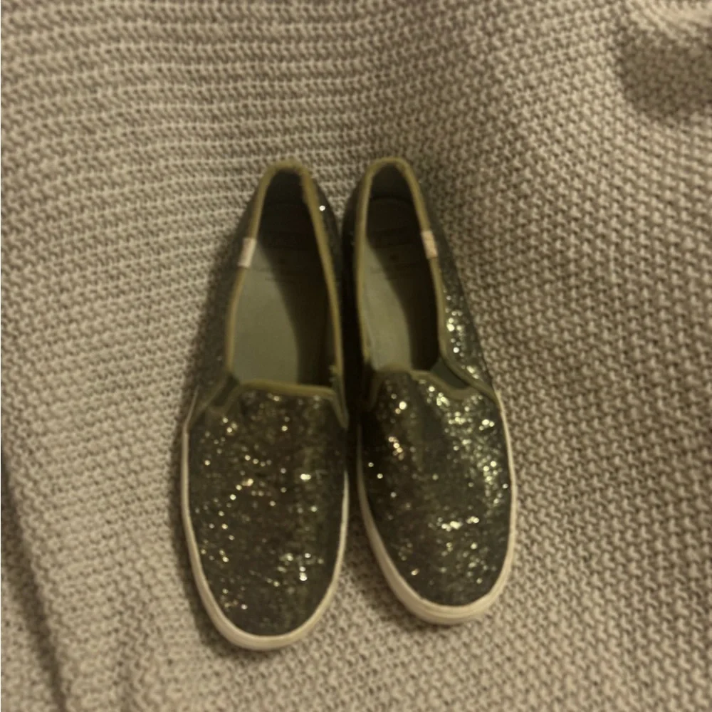 kate spade + Keds Triple‎ Decker Glitter Slip Ons, Size 7.5
